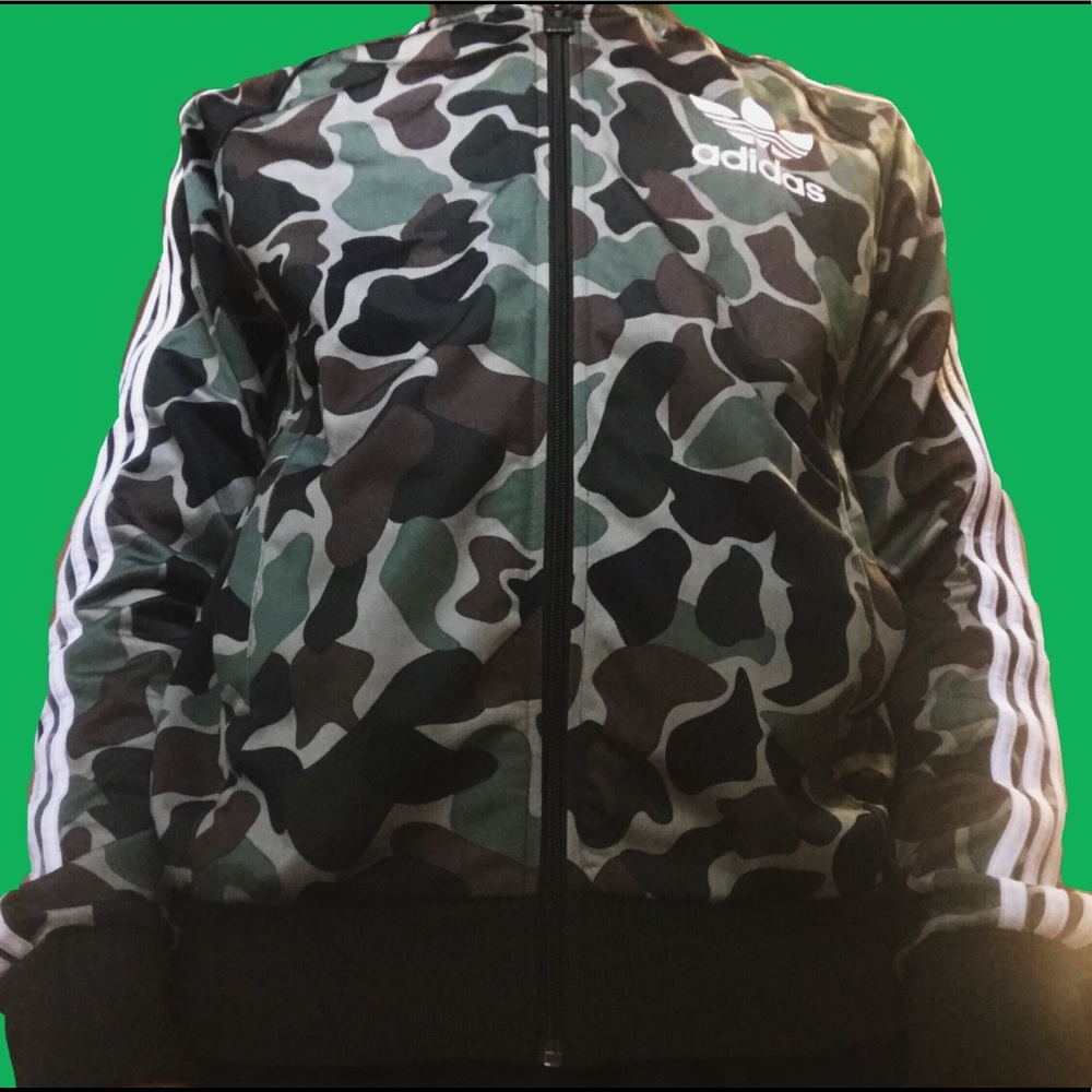 Camo Colored Adidas Track Jacket, 2 Inside Pockets